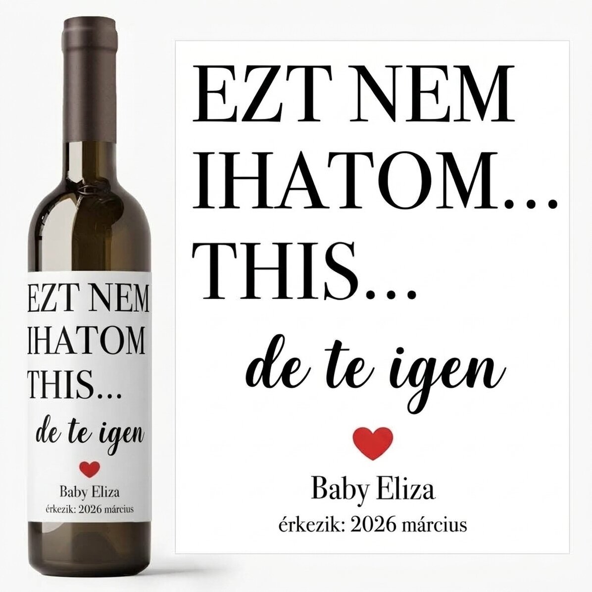 Személyre szabott bor névvel – Nem tudok inni