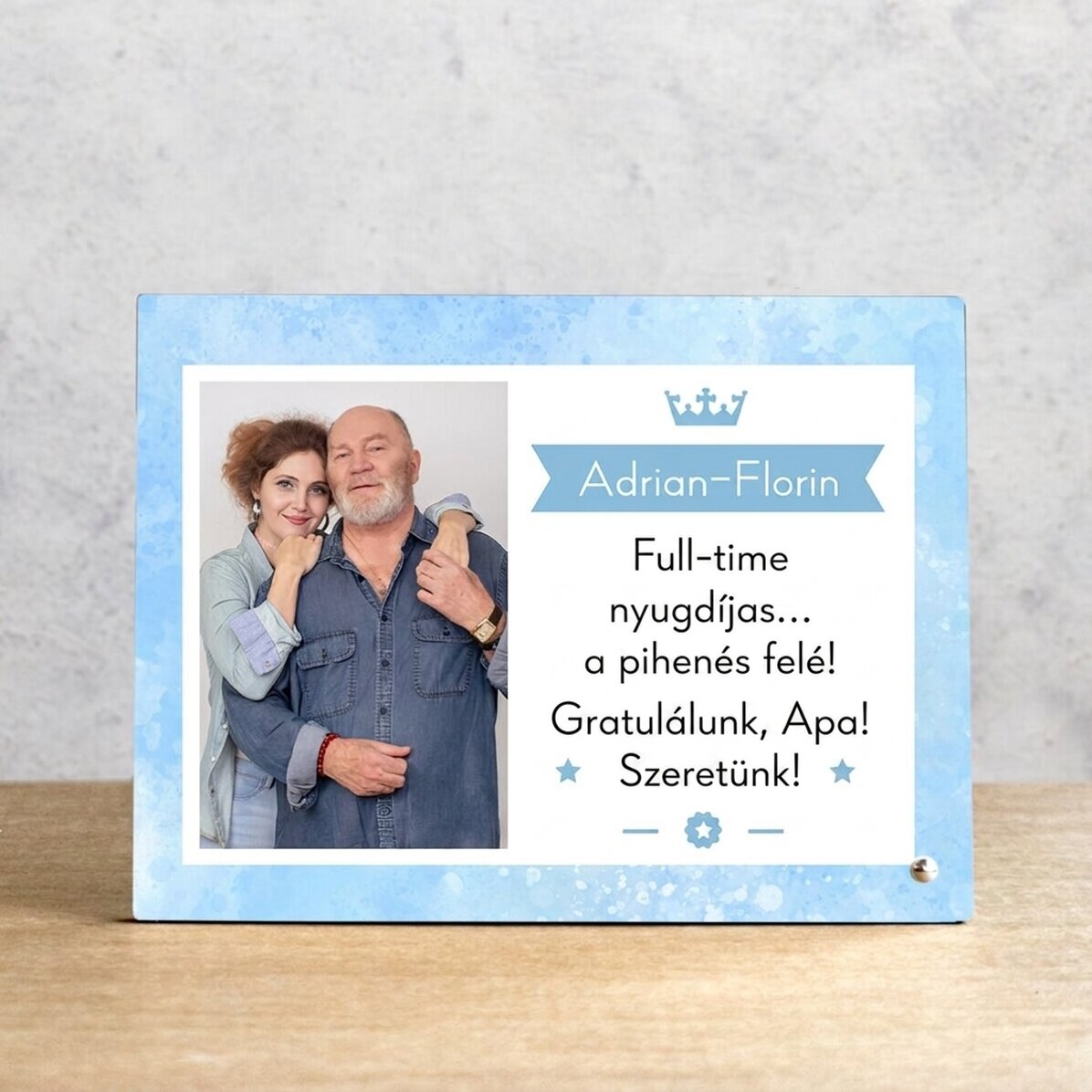 Személyre szabott asztali képkeret fotóval és üzenettel - Vendégház