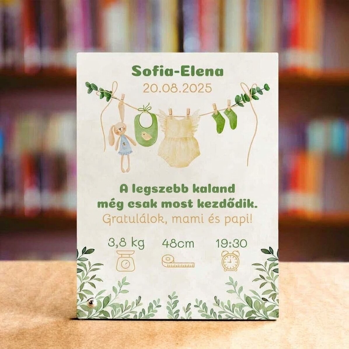 Személyre szabott asztali képkeret szöveggel - Baba