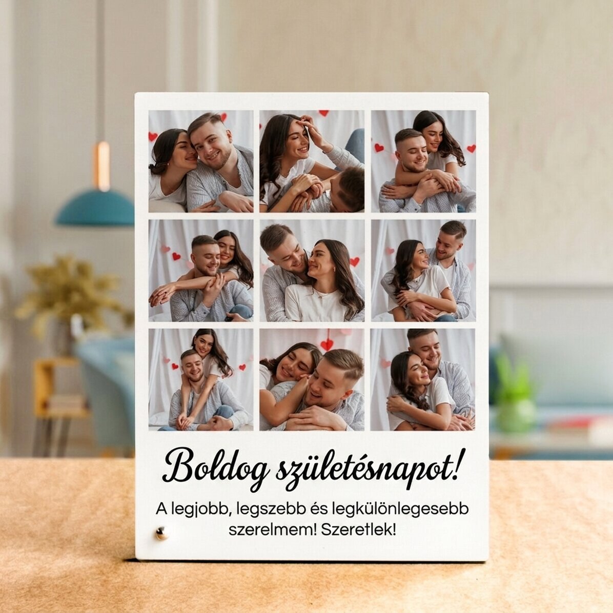 Személyre szabott asztali képkeret 9 fotóval és szöveggel - Emlékek