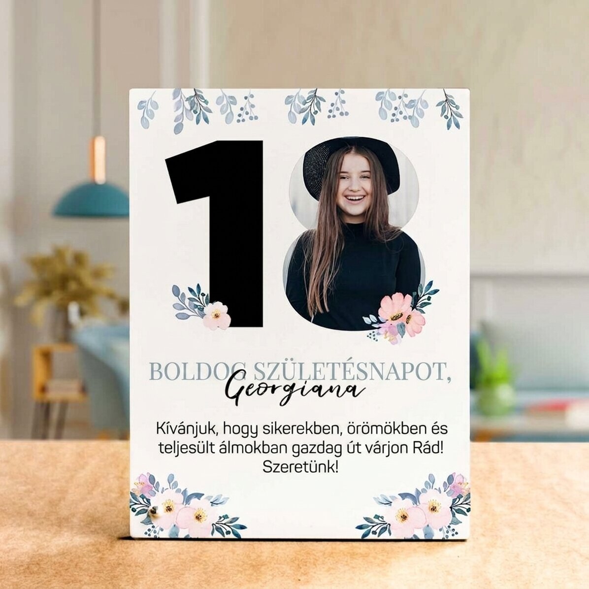 Személyre szabott asztali képkeret szöveggel és fotóval - Majorat
