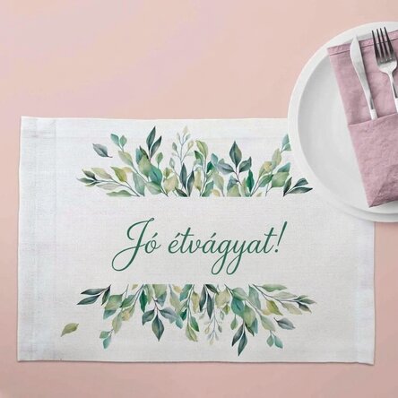 Személyre szabott tányértartó szöveggel - Bon appétit!