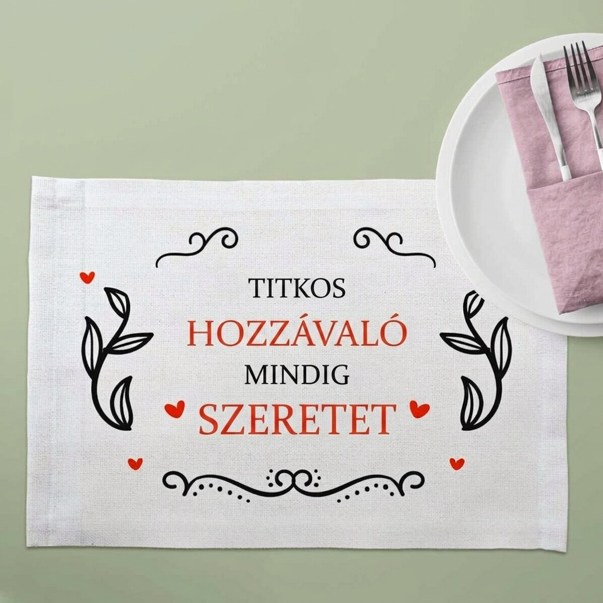 Személyre szabott táblatartó szöveggel - Love