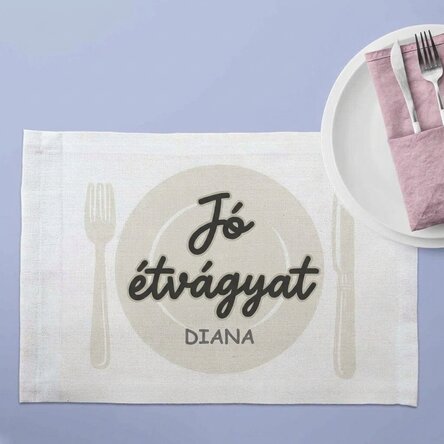 Személyre szabott tányértartó névvel - Bon Apetit