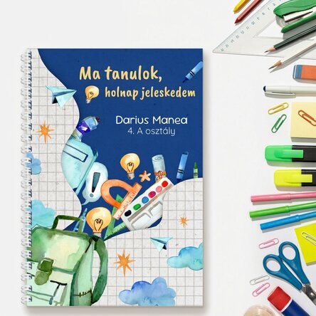 Személyre szabott jegyzetfüzet szöveggel - Vissza az iskolába