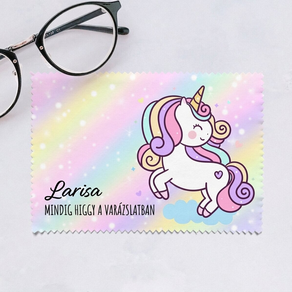 Személyre szabott kendő képernyők/üvegek tisztításához - Unicorn
