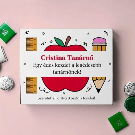 Személyre szabott csokoládédoboz üzenettel a tanároknak
