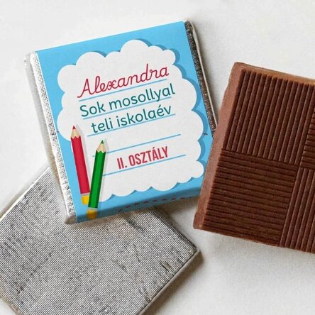 Személyre szabott mini csokoládé üzenettel - Iskola