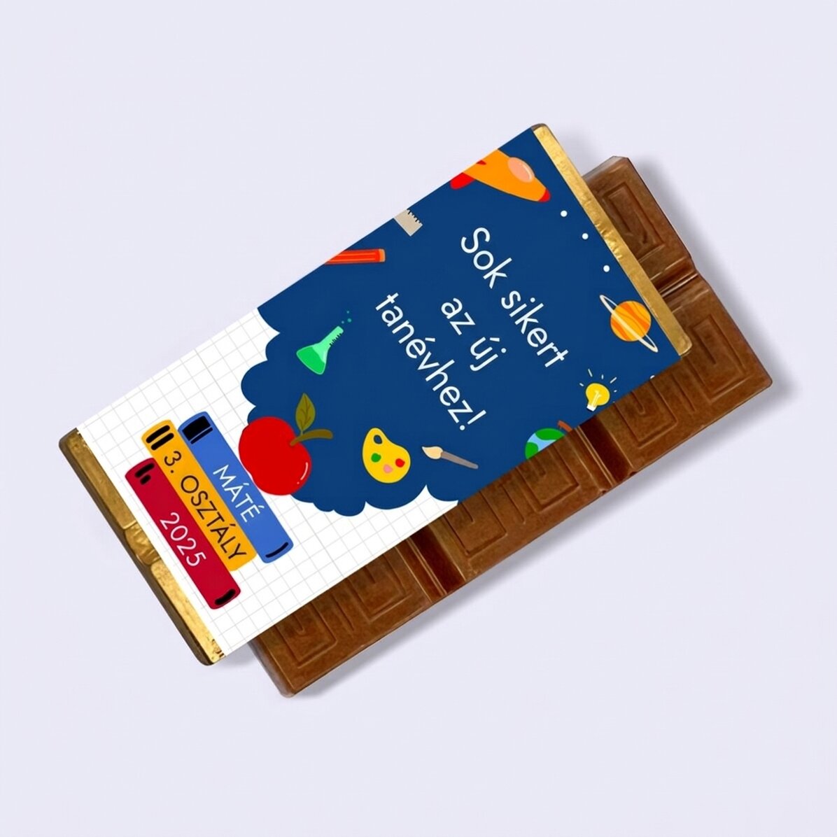 Mini csokoládé táblácska személyre szabott üzenettel - Sok sikert!