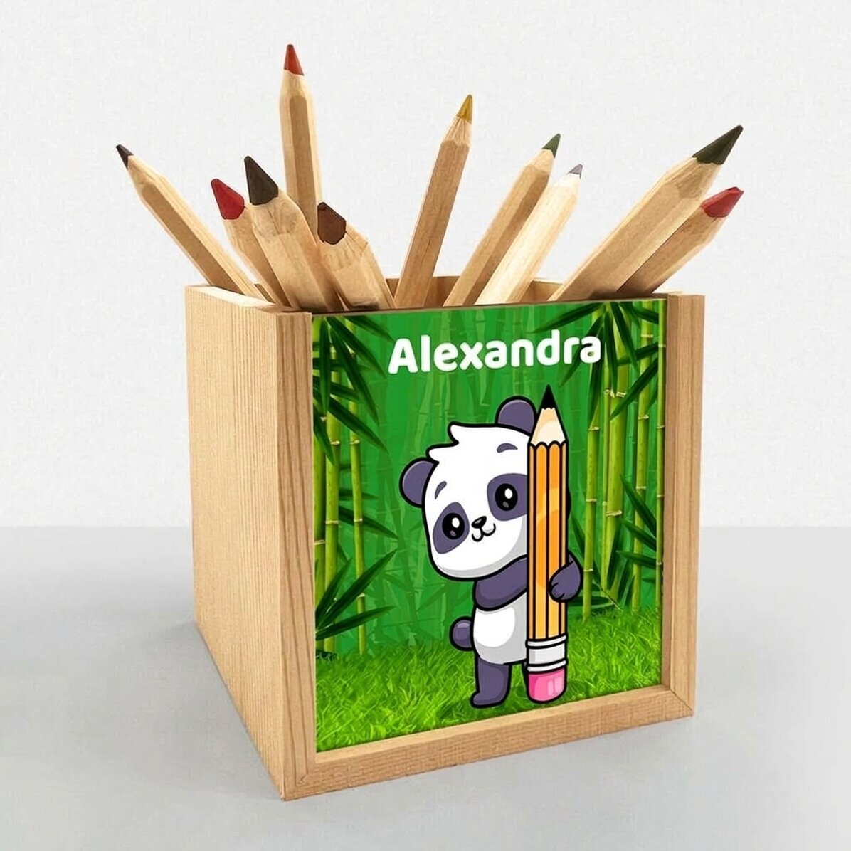 Személyre szabott ceruzatartó szöveggel - Cute Panda