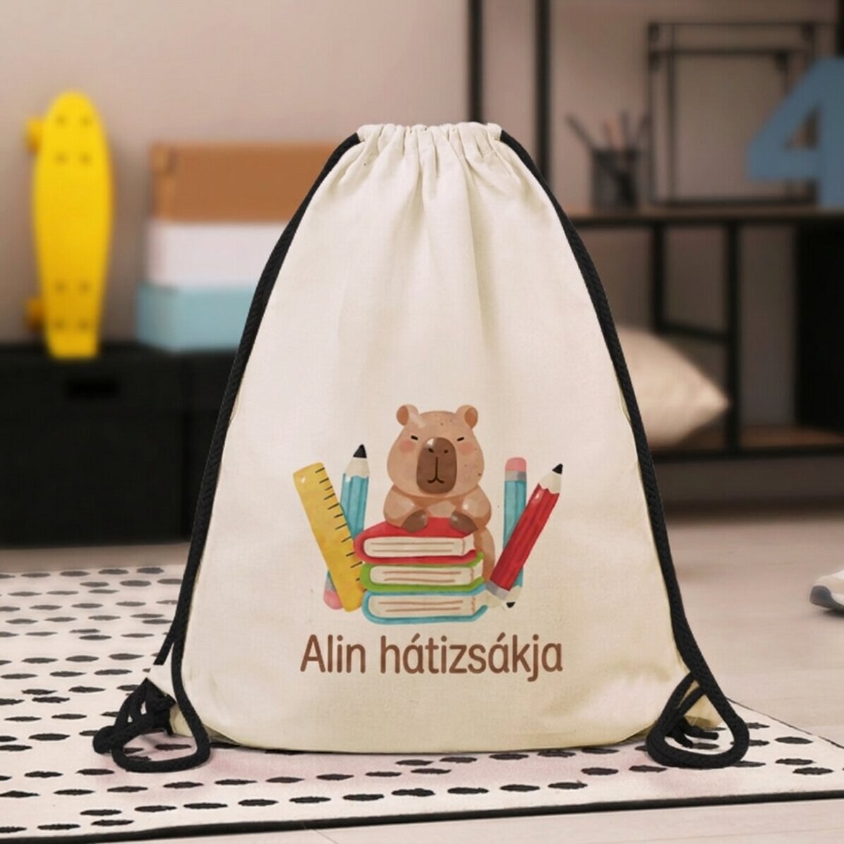 Személyre szabott hátizsák szöveggel - Kapibara