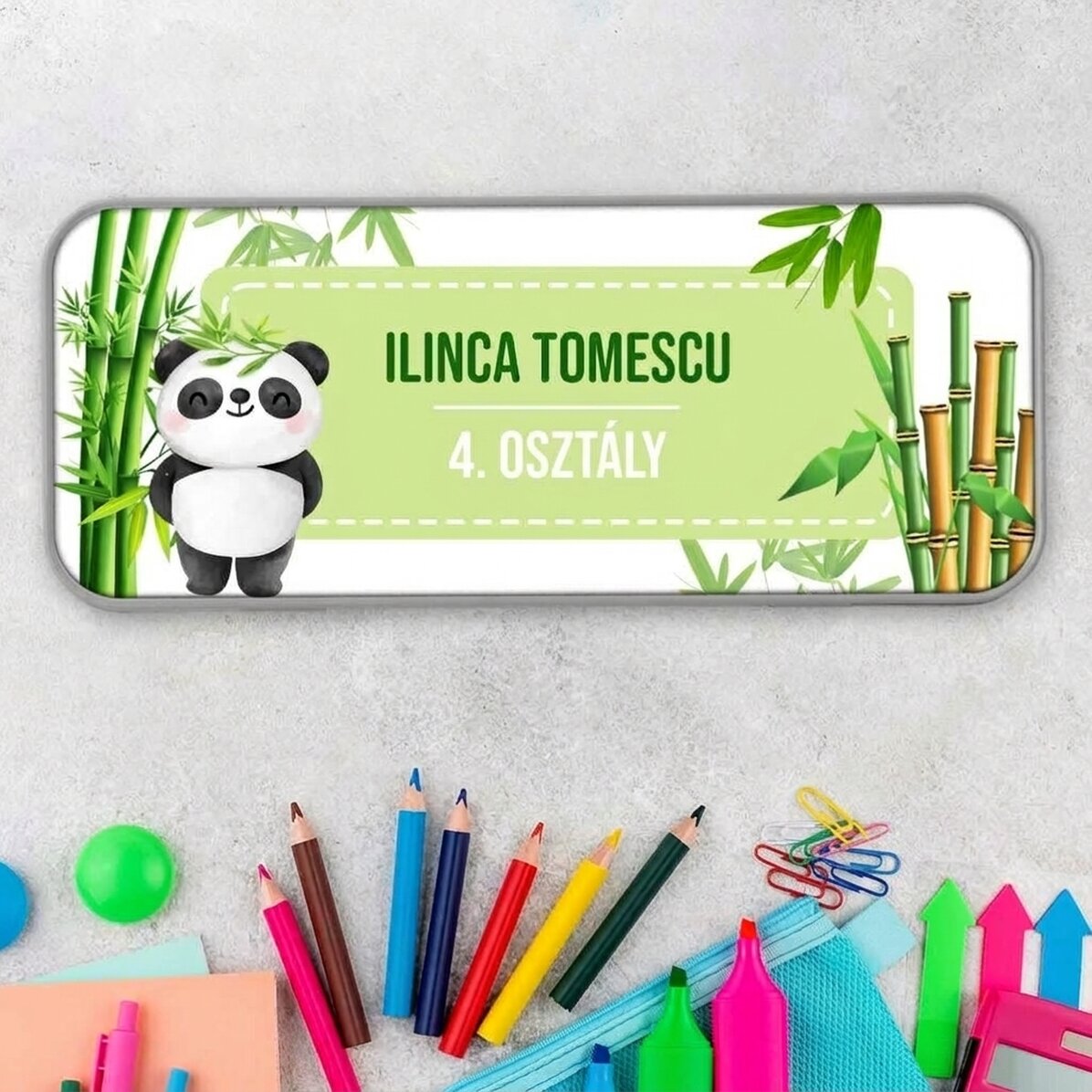 Személyre szabott tolltartó üzenettel - Cute Panda