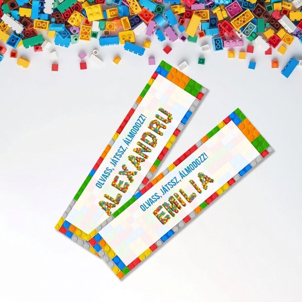 Személyre szabott könyvjelző szöveggel - Lego