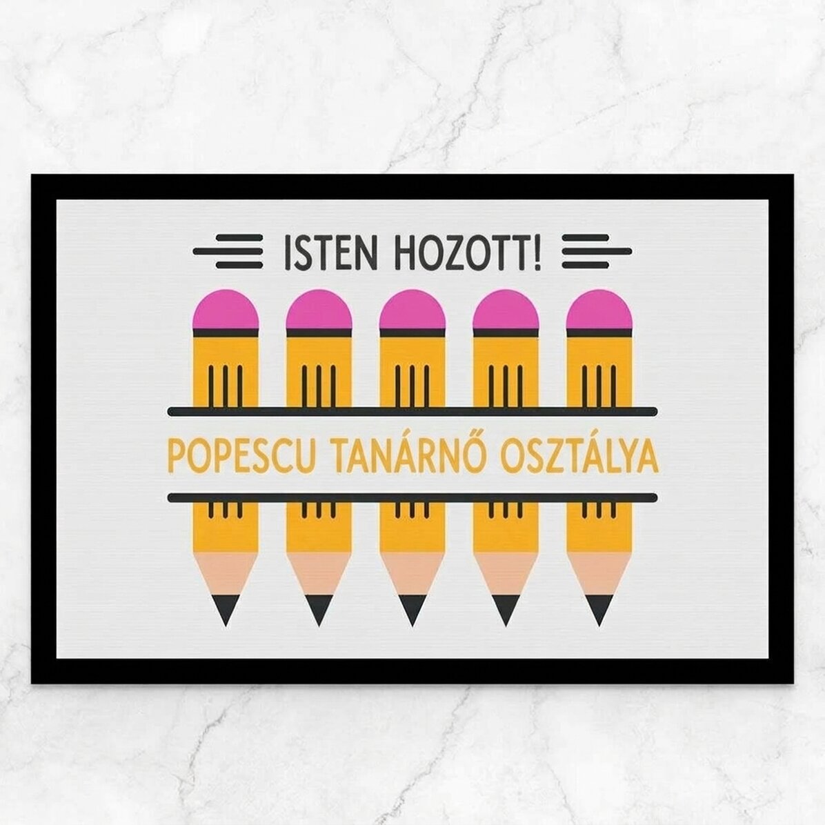 Személyre szabott bejárati szőnyeg üzenettel - Ceruzák
