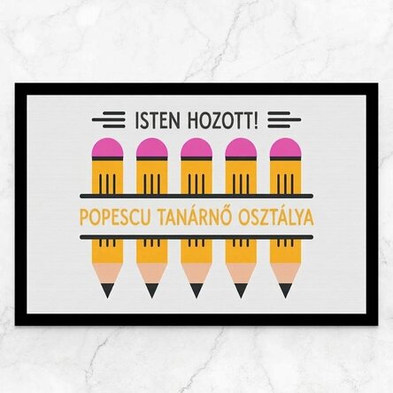 Személyre szabott bejárati szőnyeg üzenettel - Ceruzák