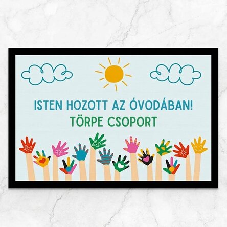 Személyre szabott bejárati szőnyeg üzenettel - Óvoda