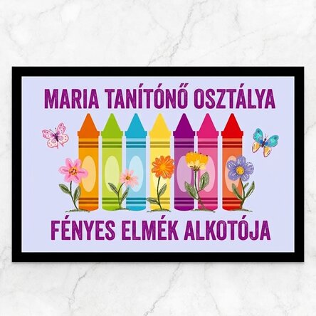 Személyre szabott bejárati szőnyeg szöveggel - Miss Teacher