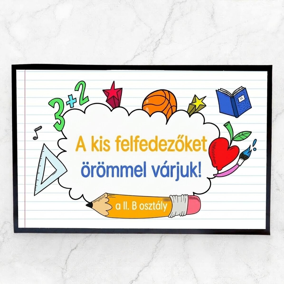 Személyre szabott bejárati szőnyeg szöveggel - Little Explorers