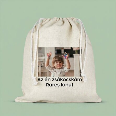 Személyre szabott táska szöveggel és fotóval