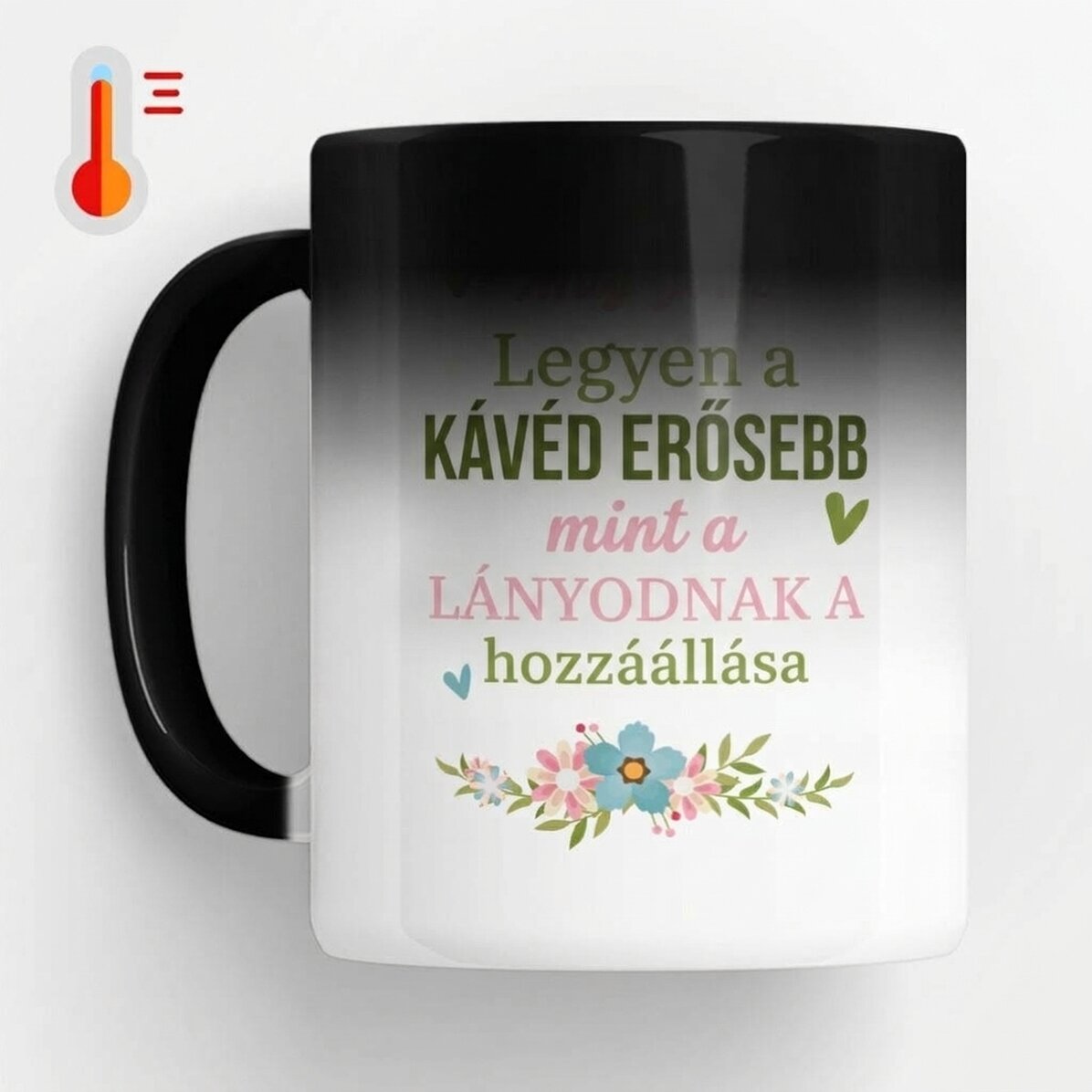 Személyre szabott, hőérzékeny bögre üzenettel - Kávé