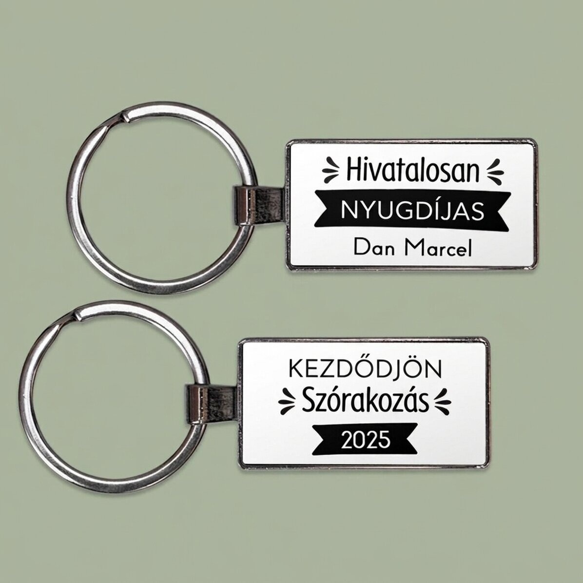 Személyre szabott kulcstartó szöveggel - Nyugdíjazás