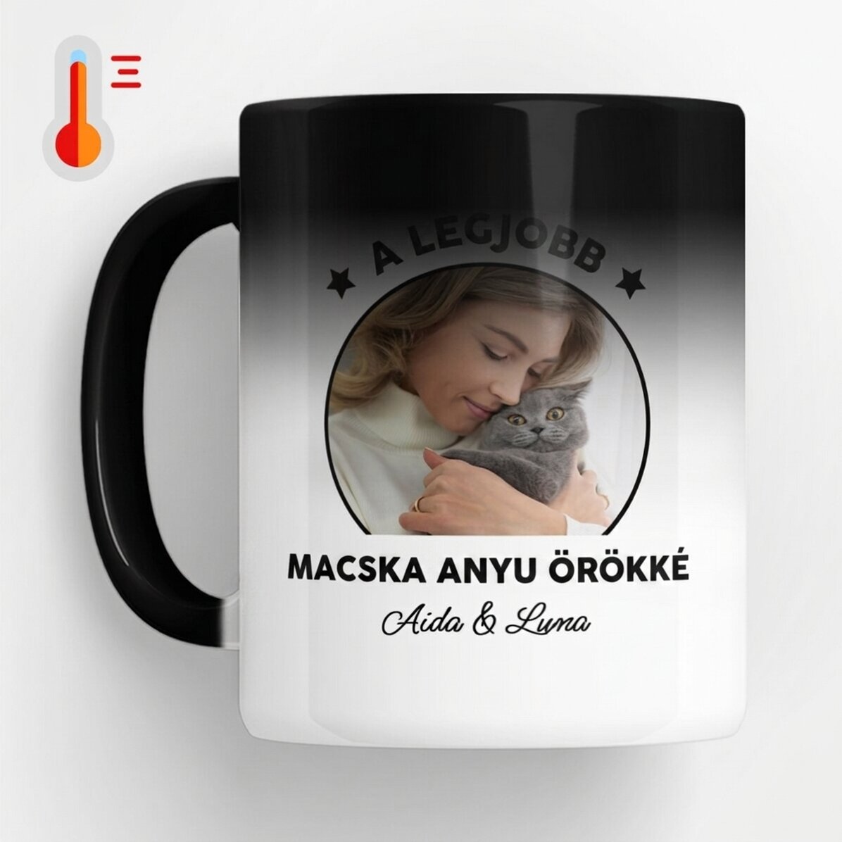 Személyre szabott, hőérzékeny bögre fotóval és üzenettel - Best