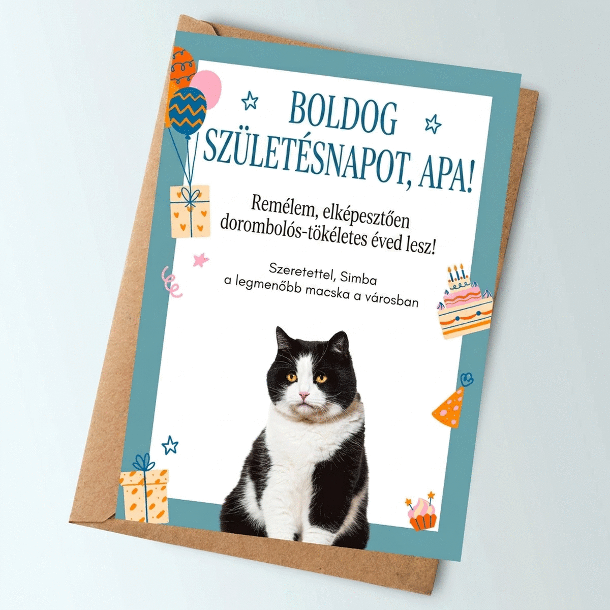 Személyre szabott kártya szöveggel és kedvenced fotójával – Boldog születésnapot!