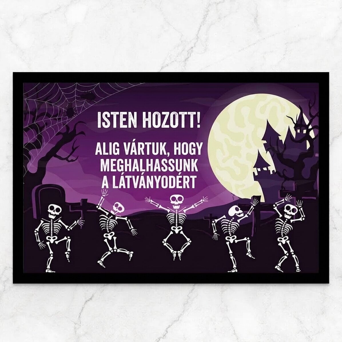 Személyre szabott bejárati szőnyeg szöveggel - Csontvázak