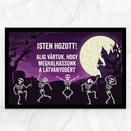 Személyre szabott bejárati szőnyeg szöveggel - Csontvázak