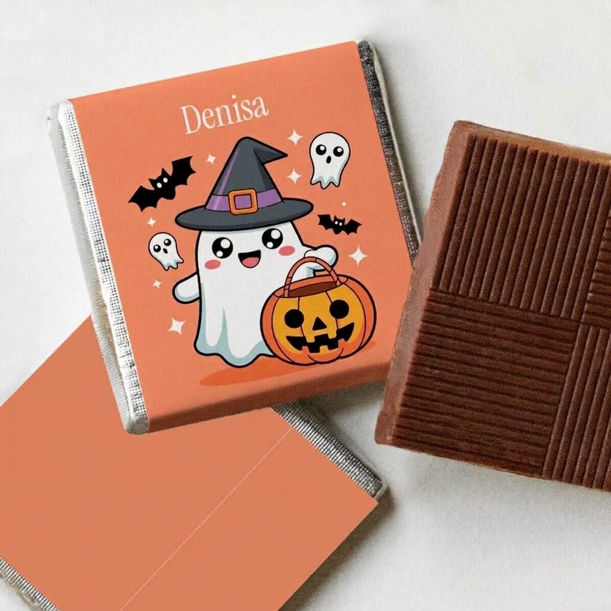 Személyre szabott mini csokoládé táblácska névvel - Halloween
