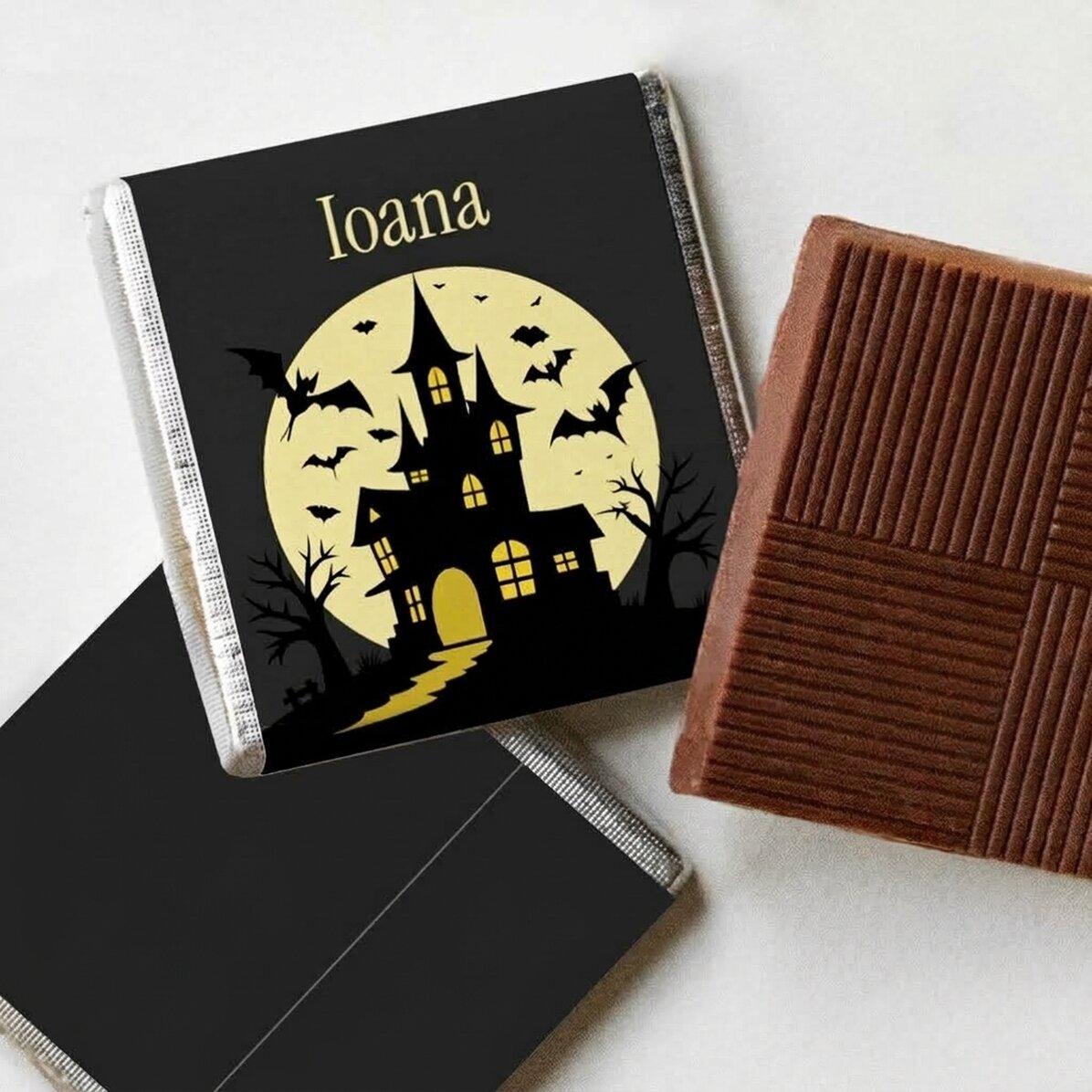 Mini csokoládé, személyre szabott szöveggel - Halloween