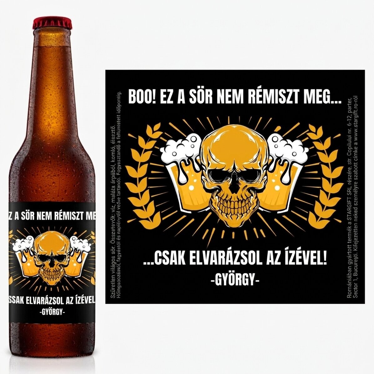 Személyre szabott sör szöveggel - Halloween