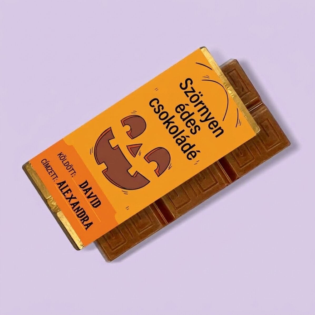 Mini csokoládé táblácska személyre szabott felirattal - Szörnyen édes