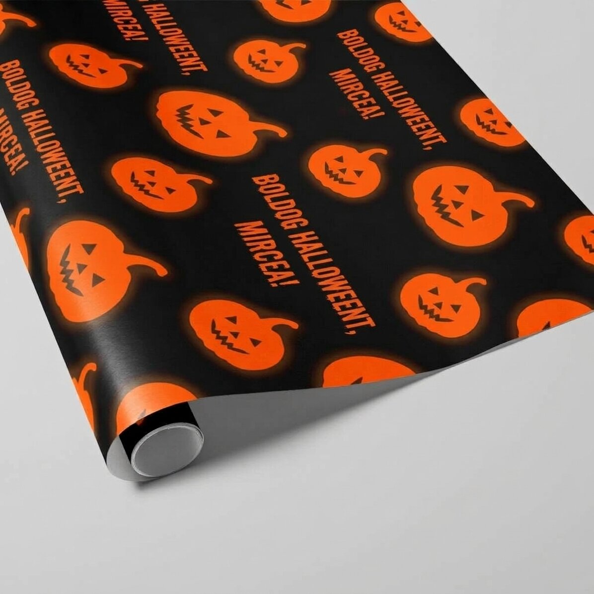 Személyre szabott ajándékcsomagoló papír szöveggel - Boldog Halloweent!