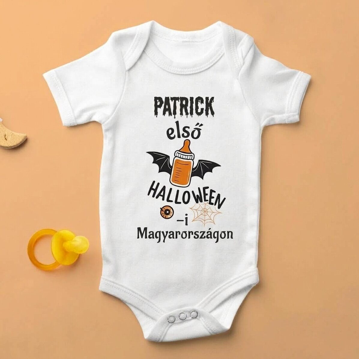 Személyre szabott baba body névvel - Az első Halloweenem