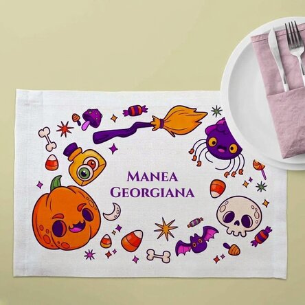 Személyre szabott tányértartó üzenettel - Halloween