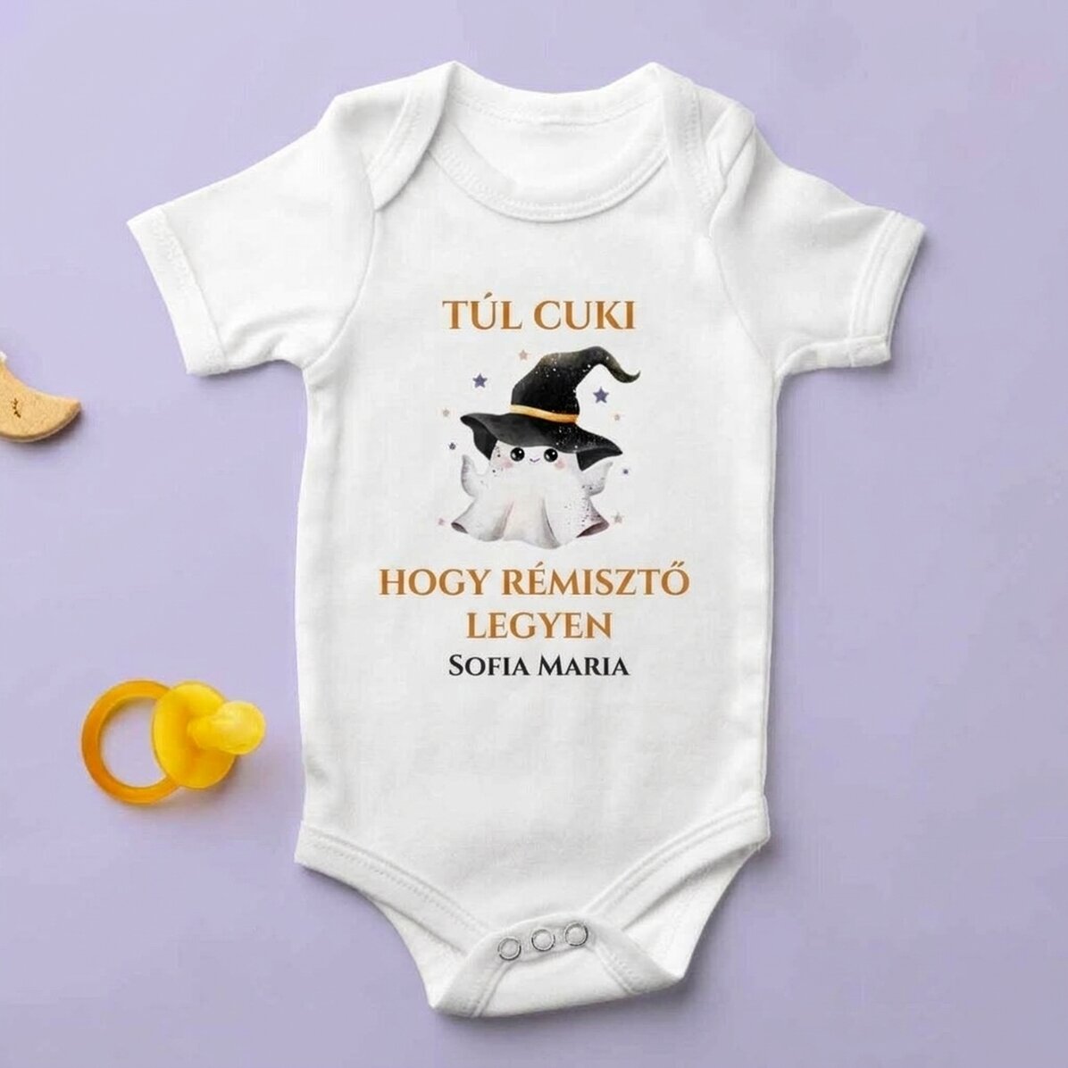 Személyre szabott baba body üzenettel - Halloween