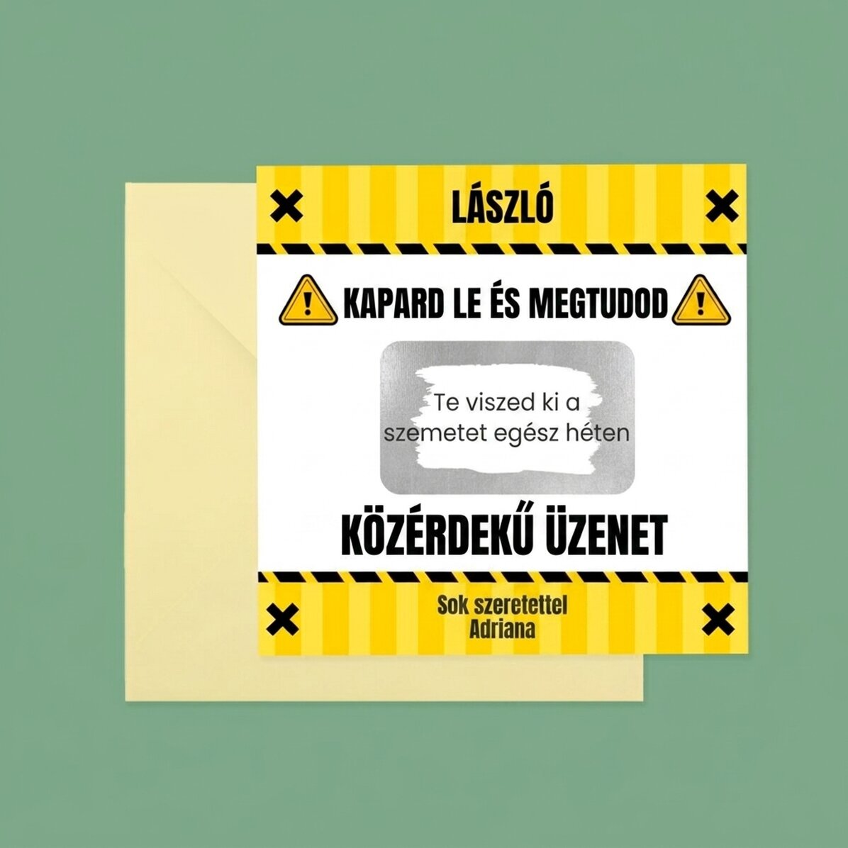 Személyre szabott kaparós sorsjegy szöveggel - Interes National