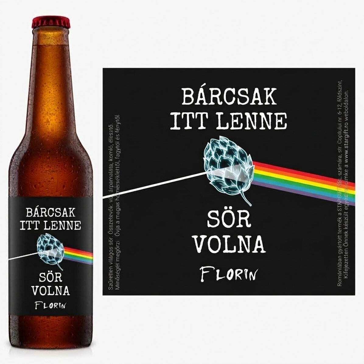 Személyre szabott sör szöveggel - Bárcsak sör lennél