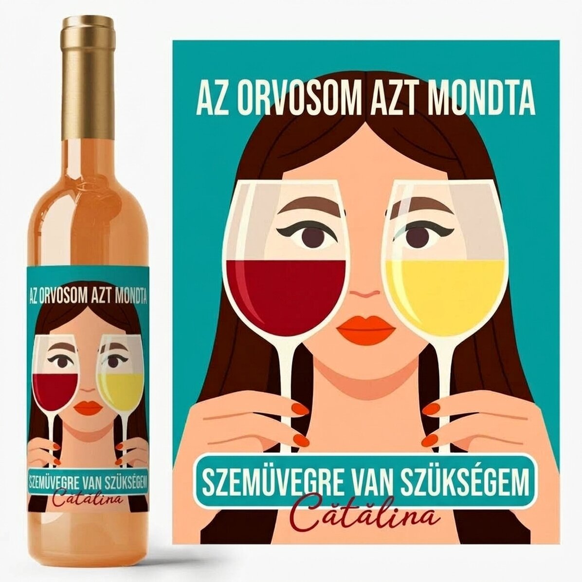 Személyre szabott bor szöveggel - Poharak