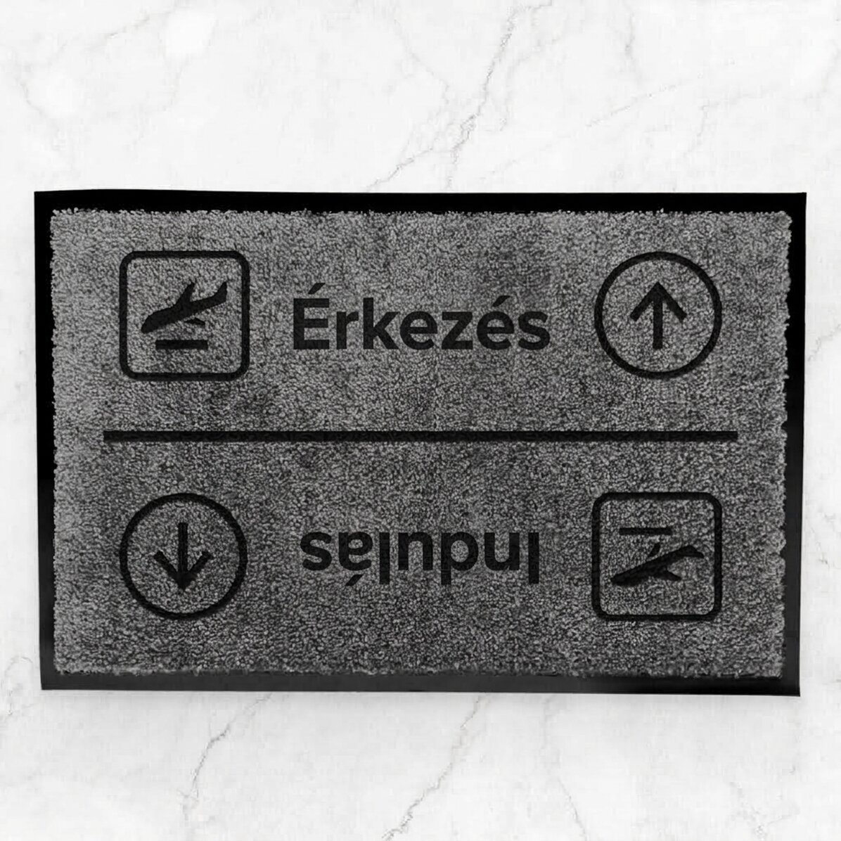 Személyre szabott beltéri bejárati szőnyeg üzenettel
