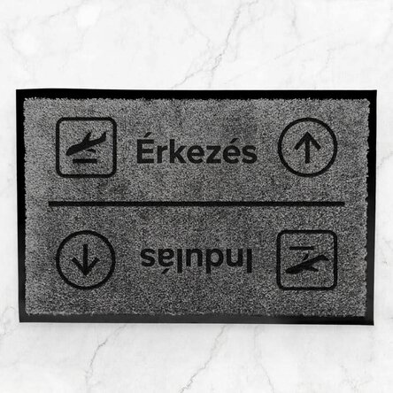 Személyre szabott beltéri bejárati szőnyeg üzenettel