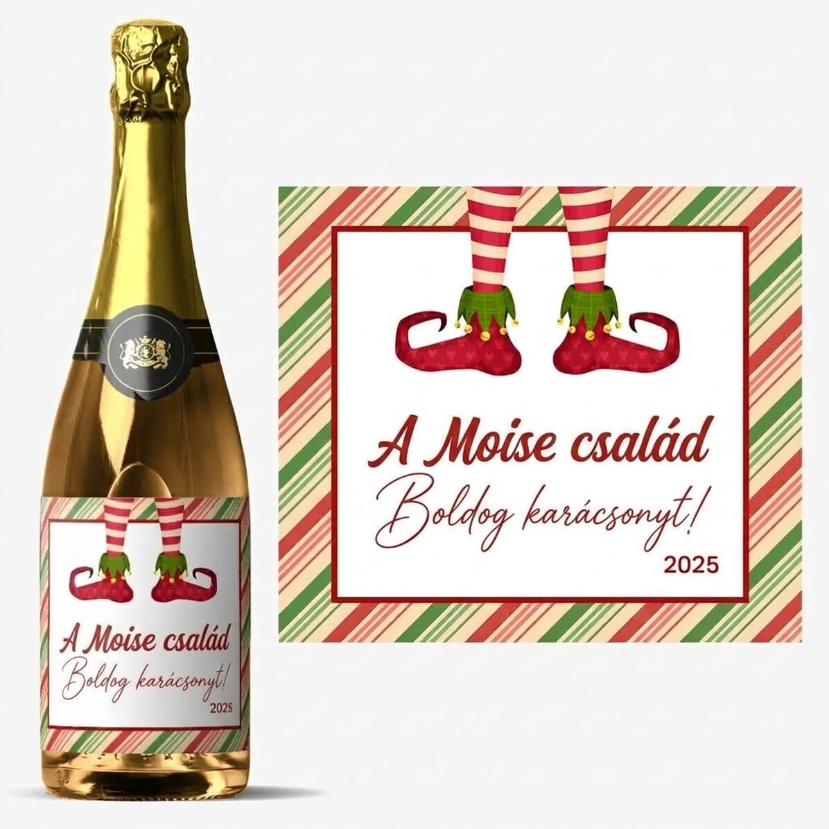 Személyre szabott pezsgő szöveggel - Elf