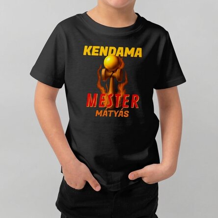 Személyre szabott pamut póló gyerekeknek szöveggel - Kendama Master