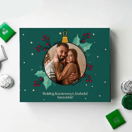 Személyre szabott csokoládédoboz fotóval és szöveggel - Karácsony