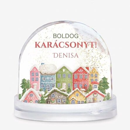 Személyre szabott asztali földgömb üzenettel és fotóval - Karácsony