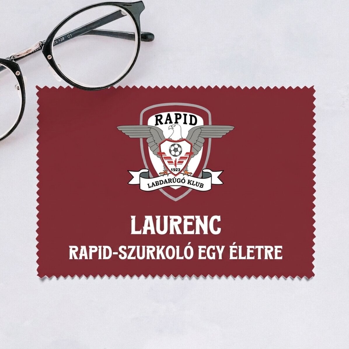 FC Rapid egyedi szövet képernyők/üvegek tisztításához – logó és üzenet