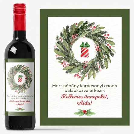 Személyre szabott bor üzenettel - Boldog ünnepeket!