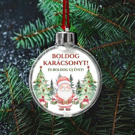 Személyre szabott, kétoldalas átlátszó földgömb fotóval és szöveggel – Karácsony