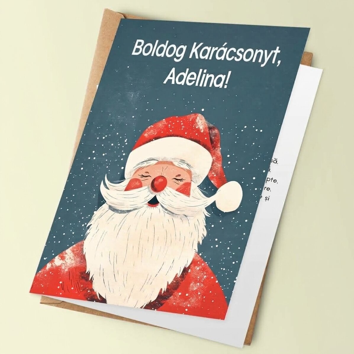 Személyre szabott karácsonyi képeslap üzenettel - Vintage Mikulás